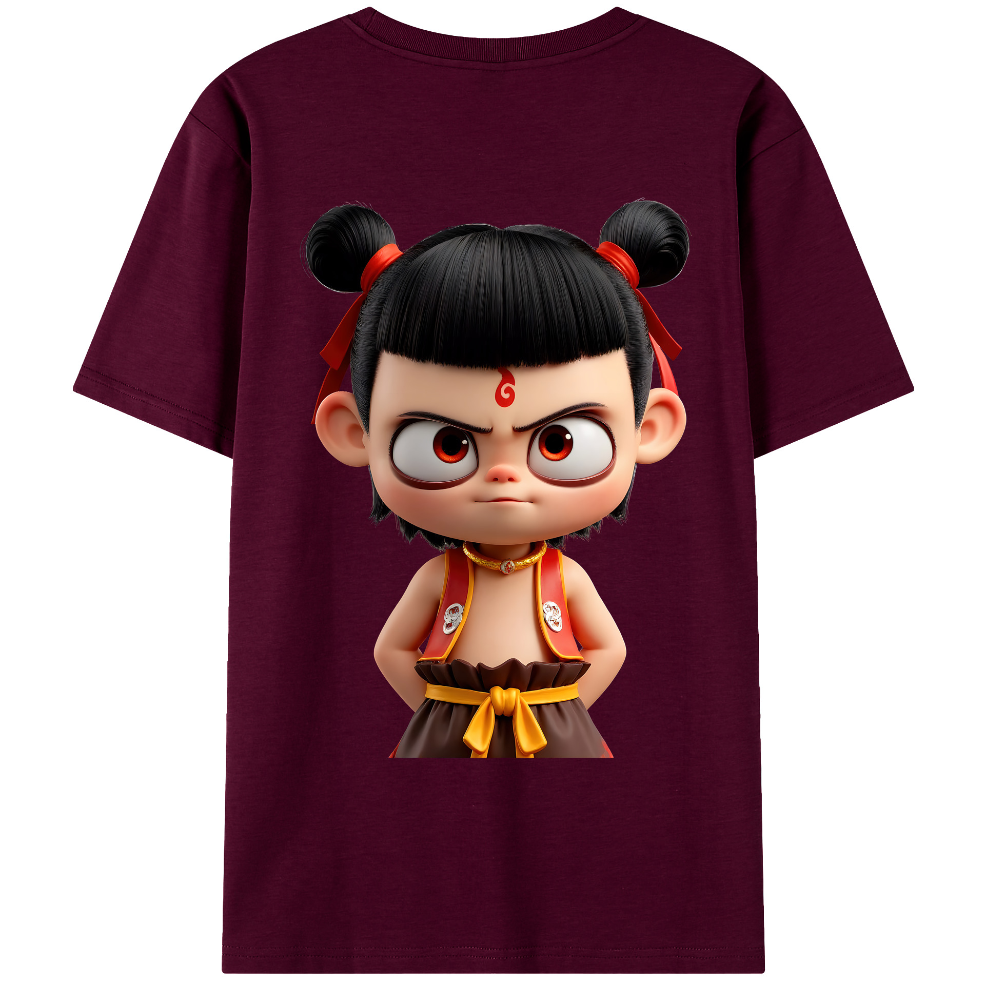 （画像用） Ne Zha 2 ナタ 魔童の大暴れ レディース半袖Tシャツ(バックプリント)